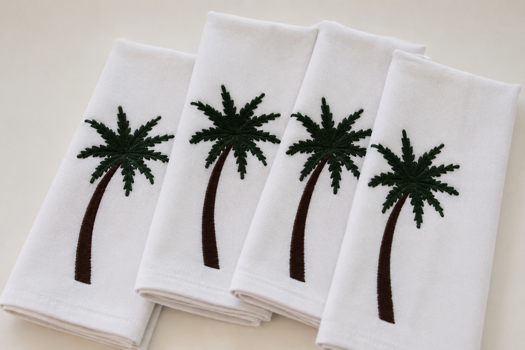 PALM HOUSE I Servilletas bordadas