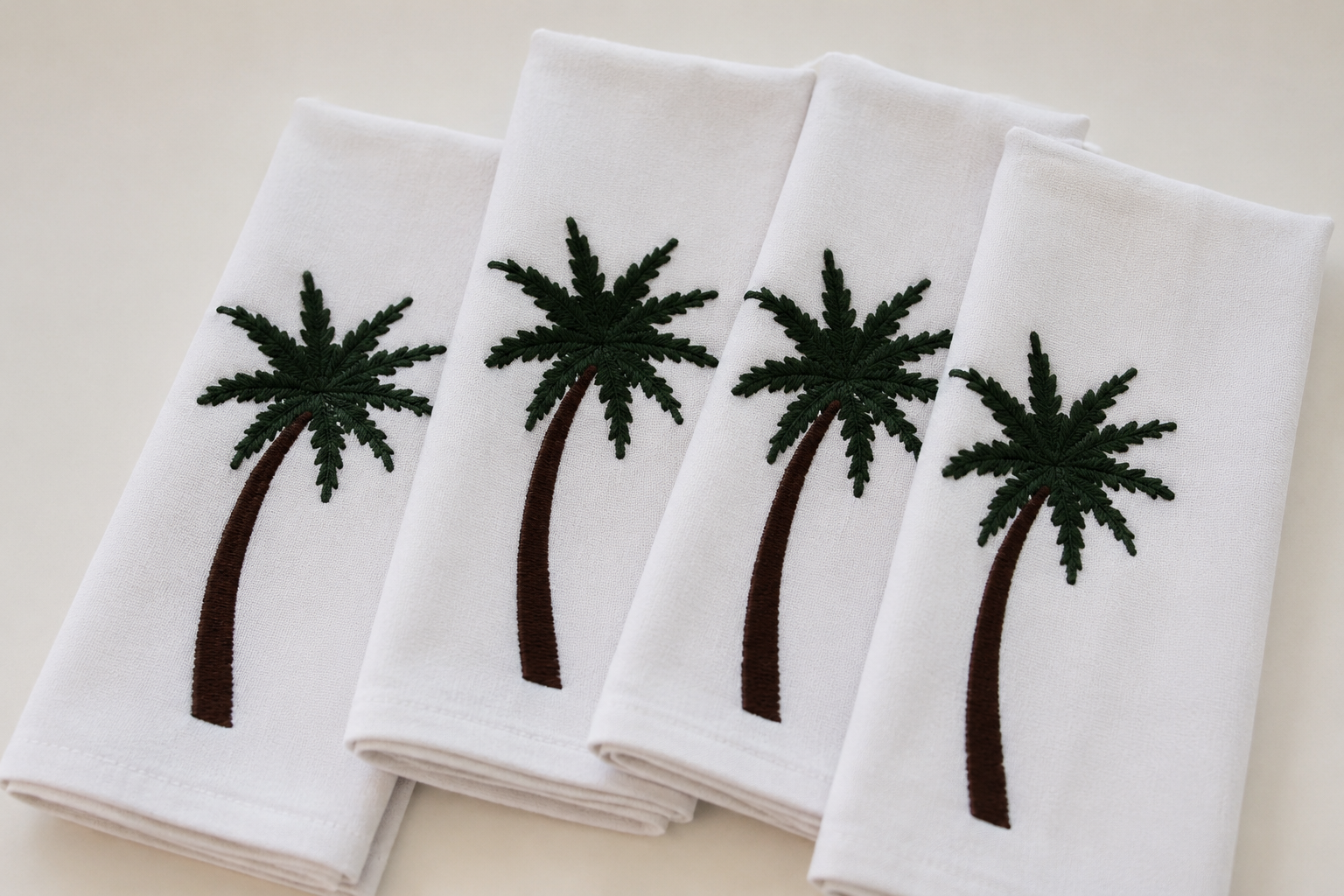 PALM HOUSE I Servilletas bordadas
