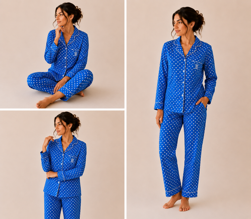 Pijama de dama -  Shoshana Azul Mediterráneo