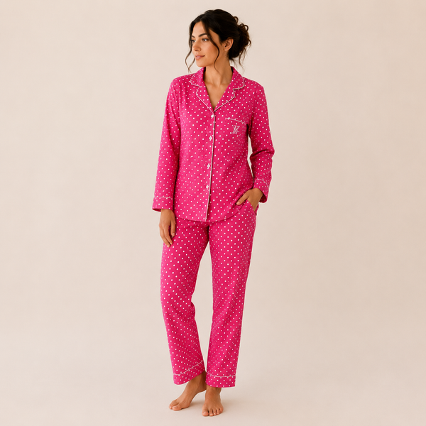 Dots Collection | Long Sleeve & FUCHSIA Pants
