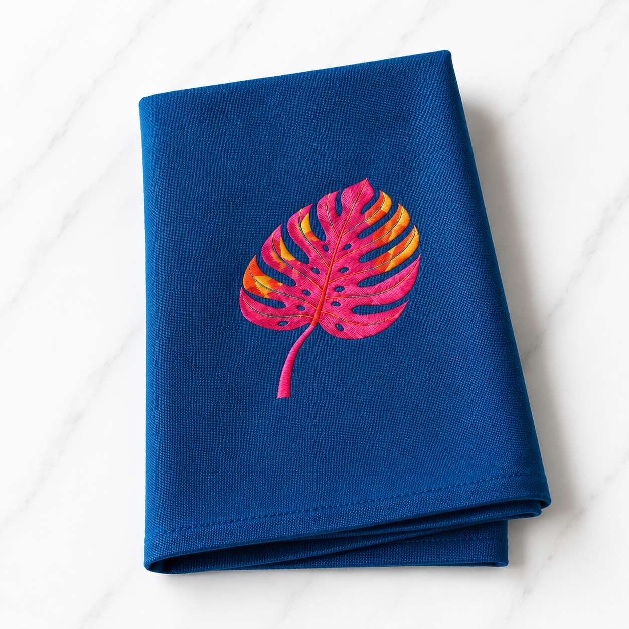 Monstera I Juego de servilletas bordadas
